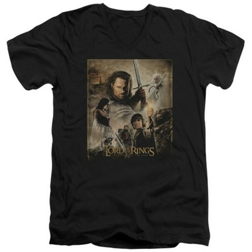 Trevco Lor-Rotk Poster Short Sleeve Adult V-Neck 30-1 Tee- Black - Lar