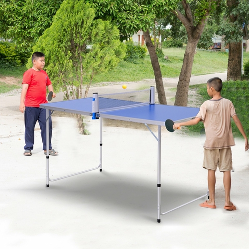 Outsunny Folding Picnic Table Tennis Table Portable Height Adjustable