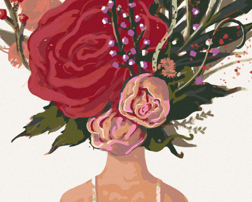 Paint by Numbers - FLORAL WOMAN AND ROSES