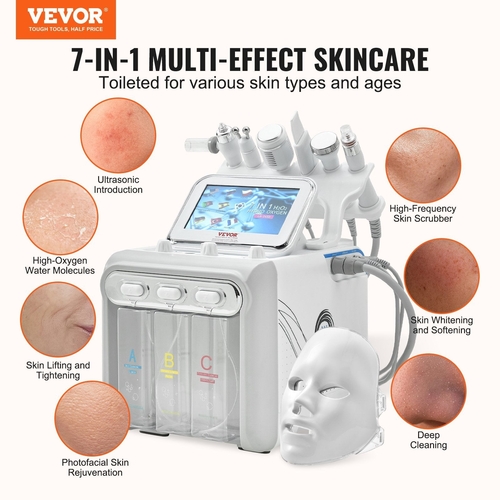 VEVOR 7 in 1 Hydrogen Oxygen Facial Machine, Professional Hydrafacial