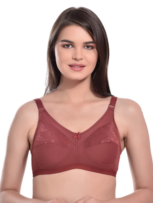 Brown Solid Regular Bra(Size38)(ColorBrown )