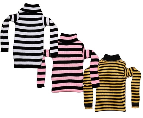Girls Wool Round Neck Sweater (Set of 3)