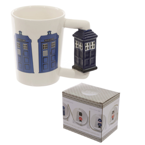 Novelty Ceramic Shaped Handle Police Box Mug