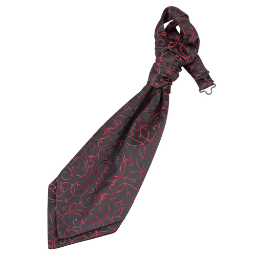 Swirl Pre-Tied Ruche Cravat - Boys - Black & Burgundy