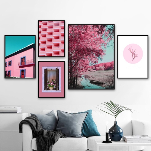 Tree Potted Flower Pink Balconies Window