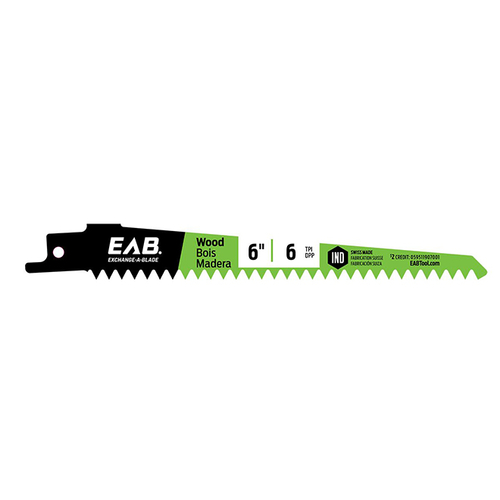 EAB Tool USA 259858 6 in. x 6 TPI Reciprocating Saw Blade for Cutting 