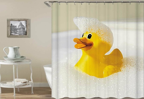 Rubber Duck Bubble Bath Shower Curtain