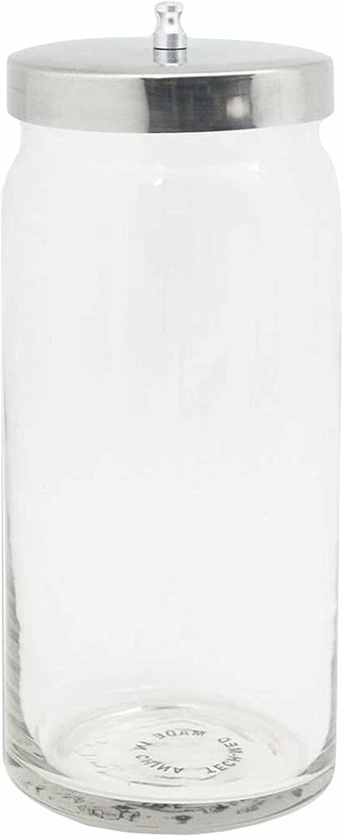 Dukal Pack of 6 Flint Glass Dressing Jars 7” x 4 1/4". Clear Sundry