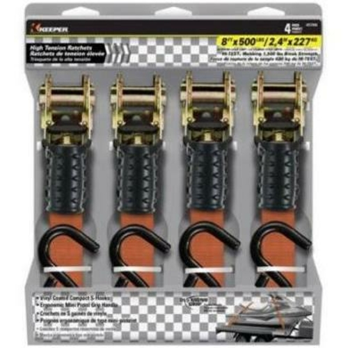 Hampton 8867095 8 ft. Ratchet Tie Down, Orange - Pack of 4