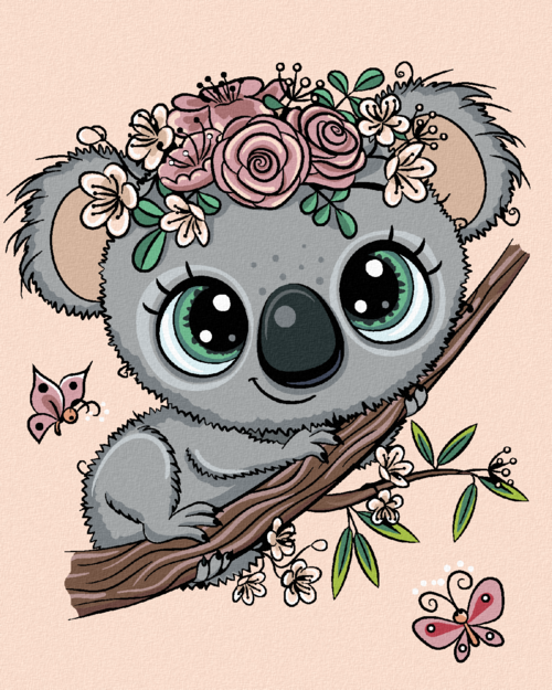 Paint by Numbers - CUTE KOALA ON A BRANCH