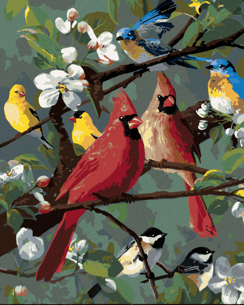 Zuty - Paint by Numbers - SONGBIRDS ON A BLOSSOMING BRANCH (ROBERT