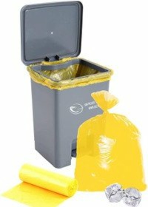 Pack of 250 Yellow Plain Liners 40 x 48. Ultra Thin Polyethylene Bags