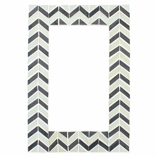 Chevron Pattern Monochrome Mirror