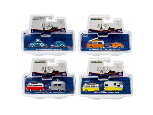 Hitch & Tow V-Dub Assortment Set of 4 1/64 Diecast Model Cars by