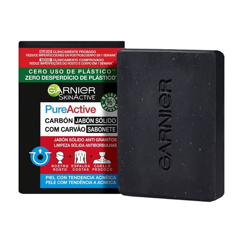 Natural Soap Bar Garnier Skinactive Active charcoal (100 g)