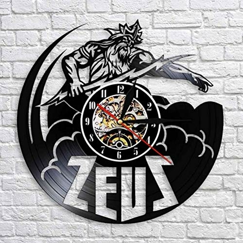 ZEVS GREEK MYTHOLOGY ARTWORK HANDMADE VINYL RECORD WALL CLOCK