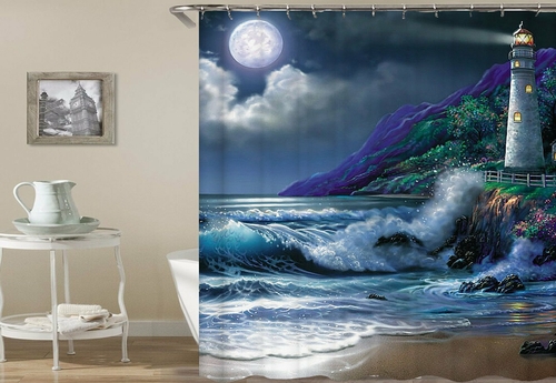 Lighthouse Painting Shower Curtain