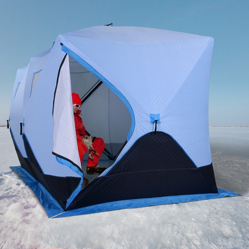 Outsunny Ice Fishing Tent 6-8 Person Portable Shelter with Ventilation