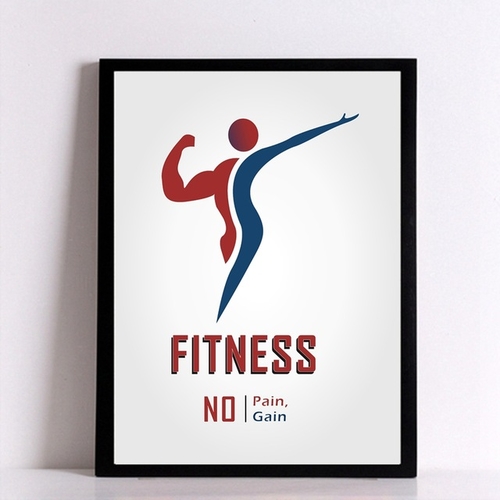 Fitness No Pain No Gain Canvas Poster Art Print