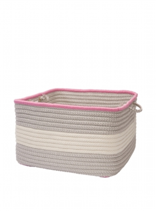 Color Block Square Basket - Shadow/Pink 18''x12''