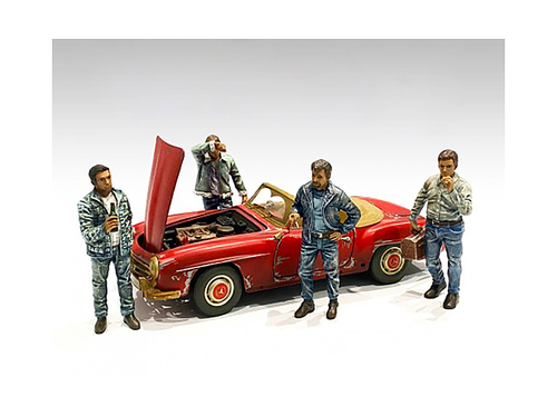 Auto Mechanics Figurines 4 piece Set for 1/18 Scale Models by American