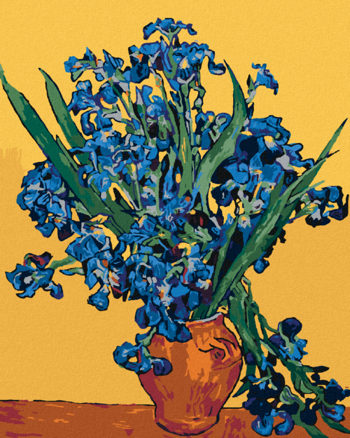 Paint by Numbers - IRISES ON YELLOW BACKGROUND BY VAN GOGH