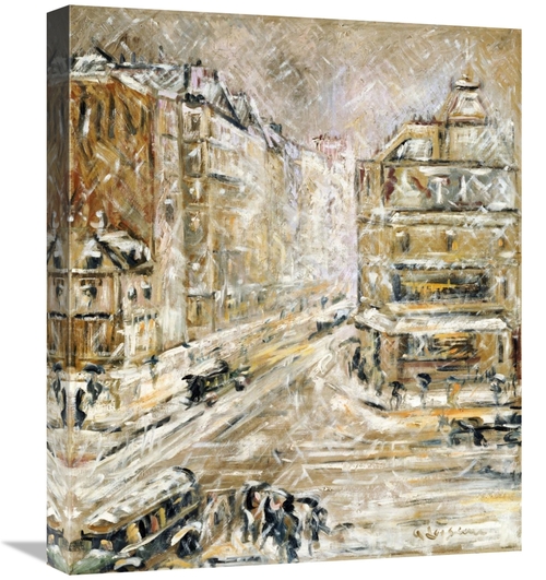 Global Gallery GCS-266786-22-142 22 in. Rue De Clignacourt in the Snow