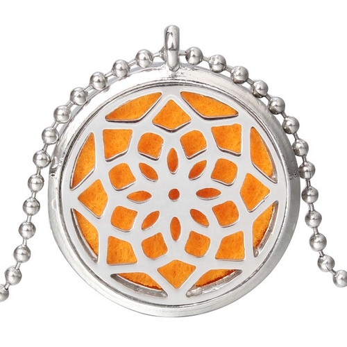 New Exotic Aroma Diffuser Necklace Open Silver