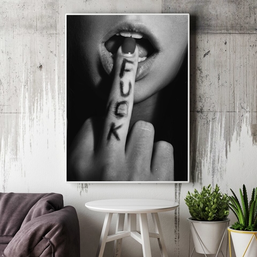 Black Lips Girl Canvas Art