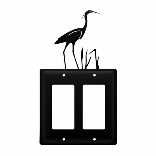 Wrought Iron Heron Double GFCI Cover