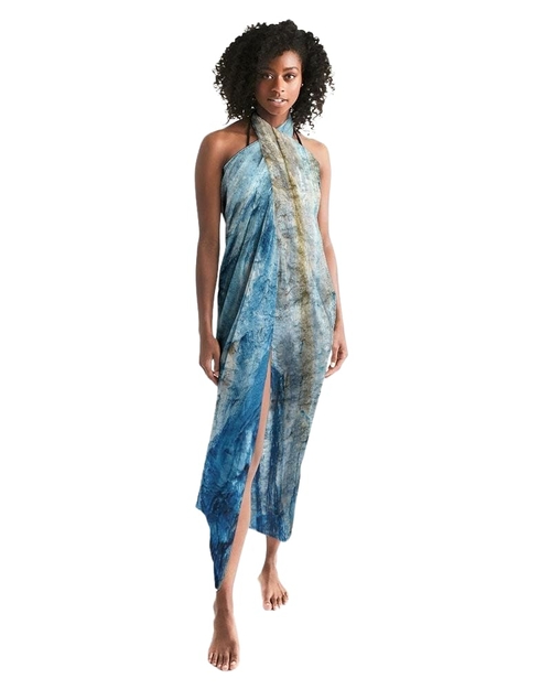 Sheer Blue Mountain Outdoor Landscape Swim Cover Up