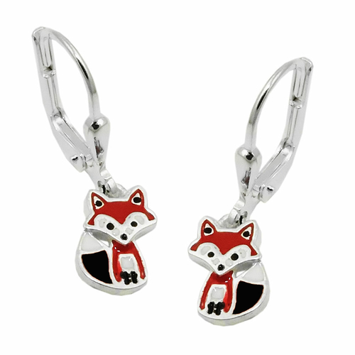 leverback earrings fox silver 925