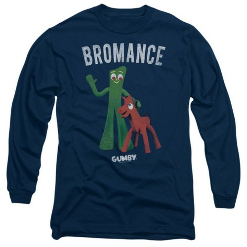 Trevco Gumby-Bromance Long Sleeve Adult 18-1 Tee, Navy - Medium