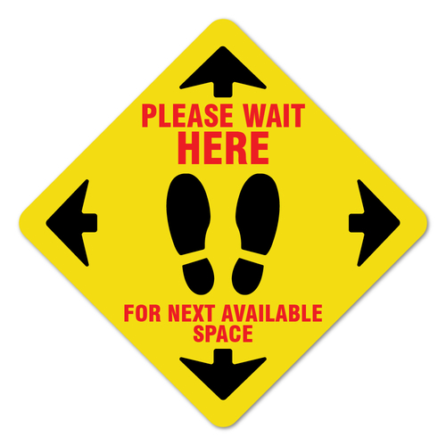 SignMission FD-2-X-16-9999 Coronavirus Vinyl Decal - Please Wait Here 