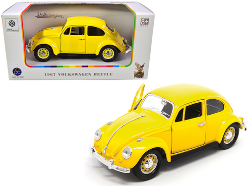 1967 Volkswagen Beetle Yellow 1/24 Diecast Model Car by Road Signature