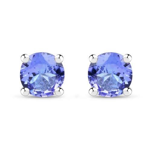 0.46 Carat Genuine Tanzanite .925 Sterling Silver Earrings