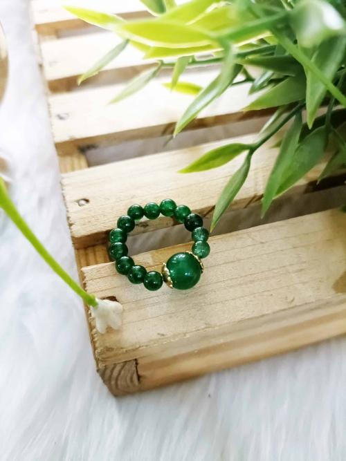 Green Crystal Beads rings