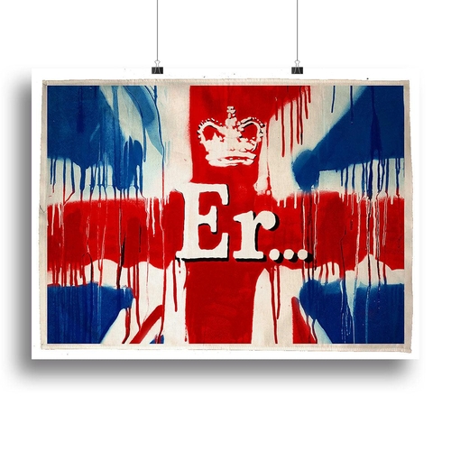 Banksy Union Jack ER Canvas Print or Poster