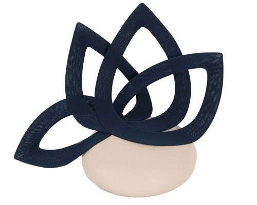 Navy & Nude leather designers winter racing fascinator