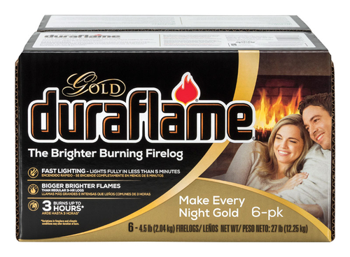 Duraflame 4905410 58500 BTU Gold Fire Log, Pack of 6