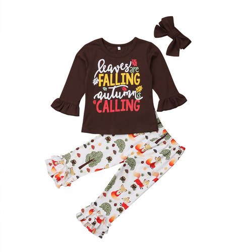 Fashion Kids Girls Autumn Cotton Clothes Sets