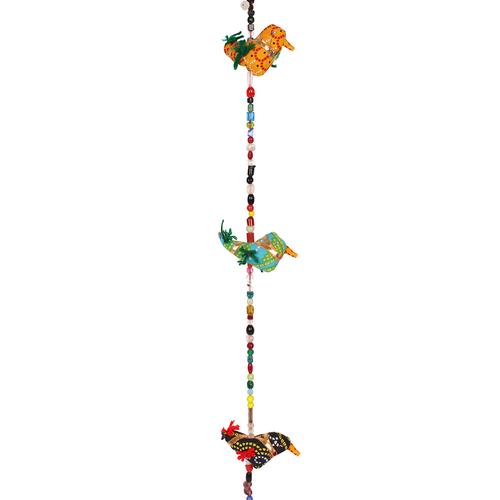 Multicoloured Hanging Birds with Bell