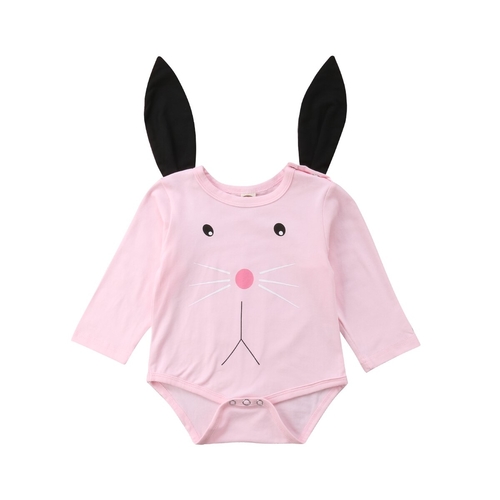 Newborn Baby Girls Cartoon 3D Ears Long Sleeve