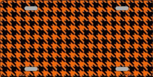 Smart Blonde LP-4564 Orange Black Houndstooth Metal Novelty License Pl