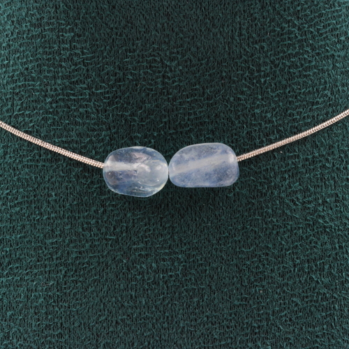 Aquamarine from Brazil 2 beads necklace