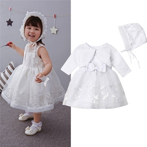 Princess Baby Girl Party Formal Sets White Lace