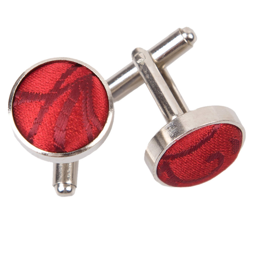 Swirl Cufflinks - Burgundy