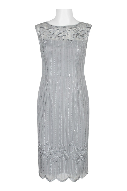 Adrianna Papell Crew Neck Sleeveless Bodycon Zipper Back Embellished