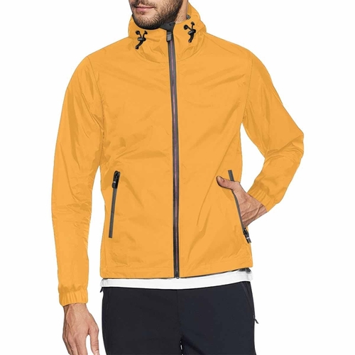 Yellow Orange Hooded Windbreaker Jacket - Men / Women