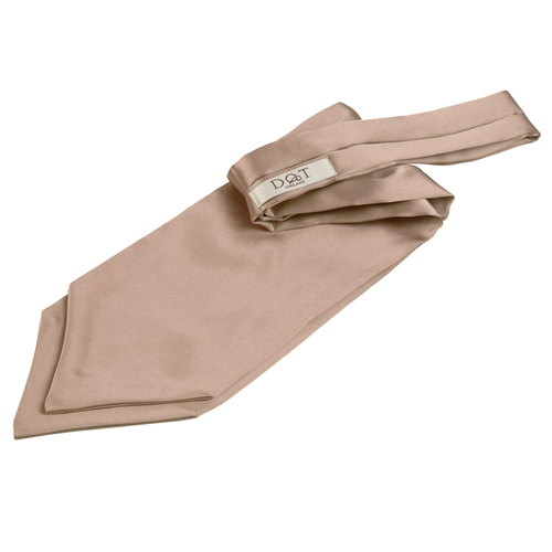 Plain Satin Self-Tie Cravat - Mocha Brown